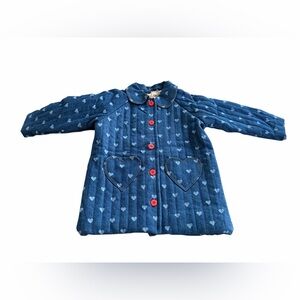 Floss Lollo Quilted Coat - Blue Denim / Hearts